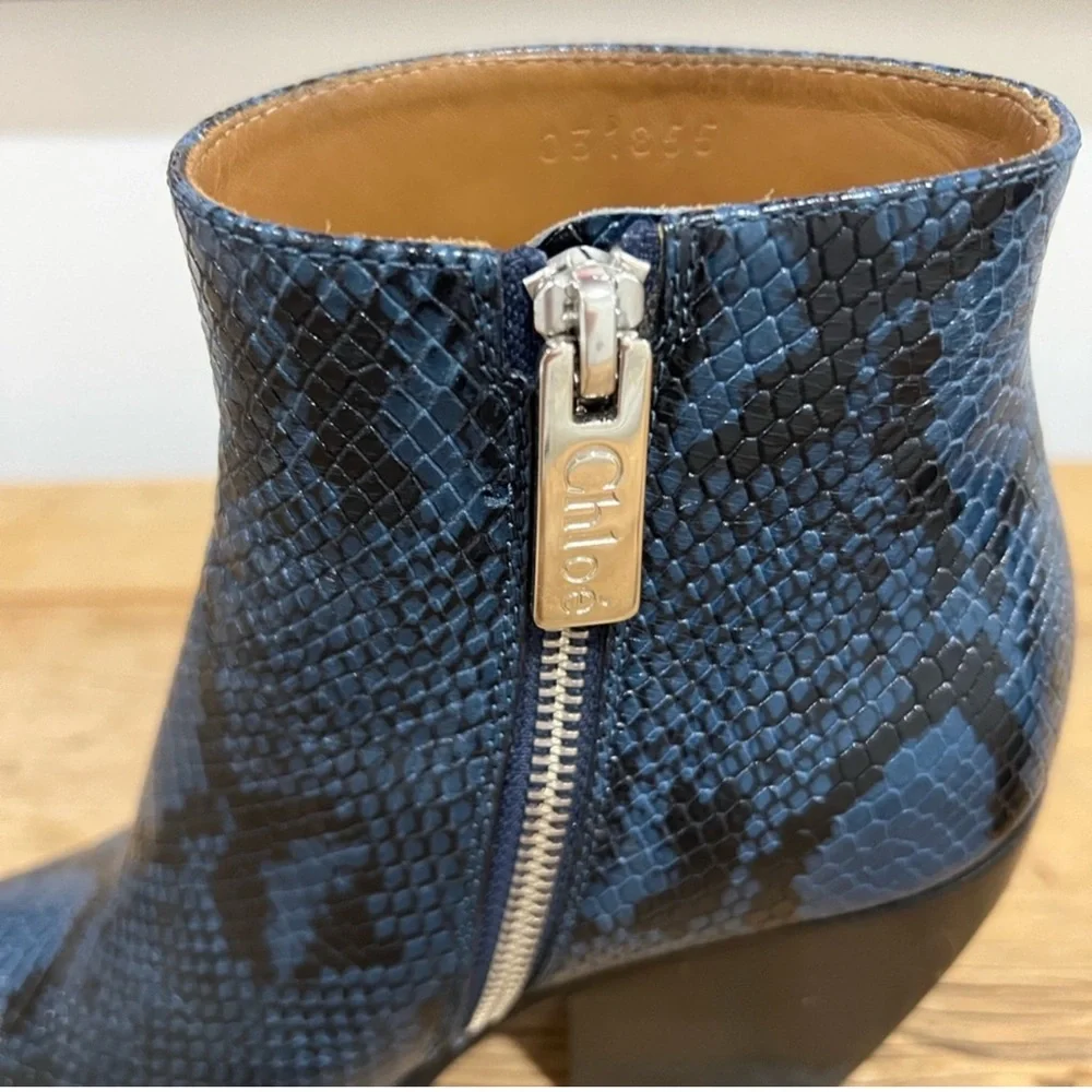 Chloe Rylee Ankle Boots Python Print 7.5 - Picture 7 of 10